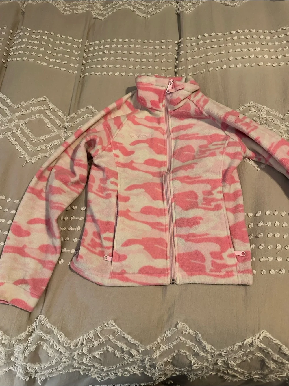 Columbia Girls Benton Springs II Printed Fleece Jacket - Pink Camo, Youth 14/16